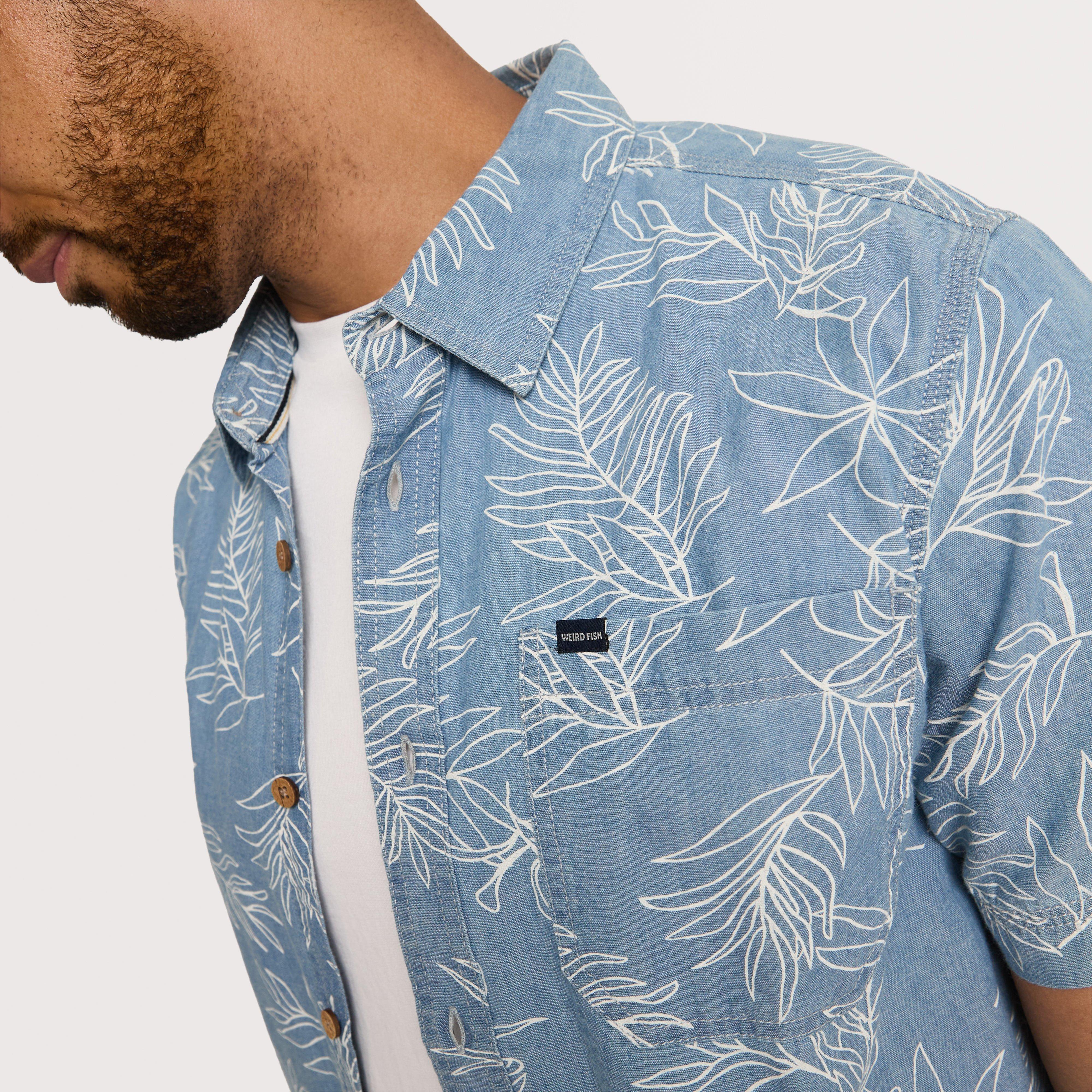 Men's Russell Printed Chambray Short Sleeve Shirt - Image 3