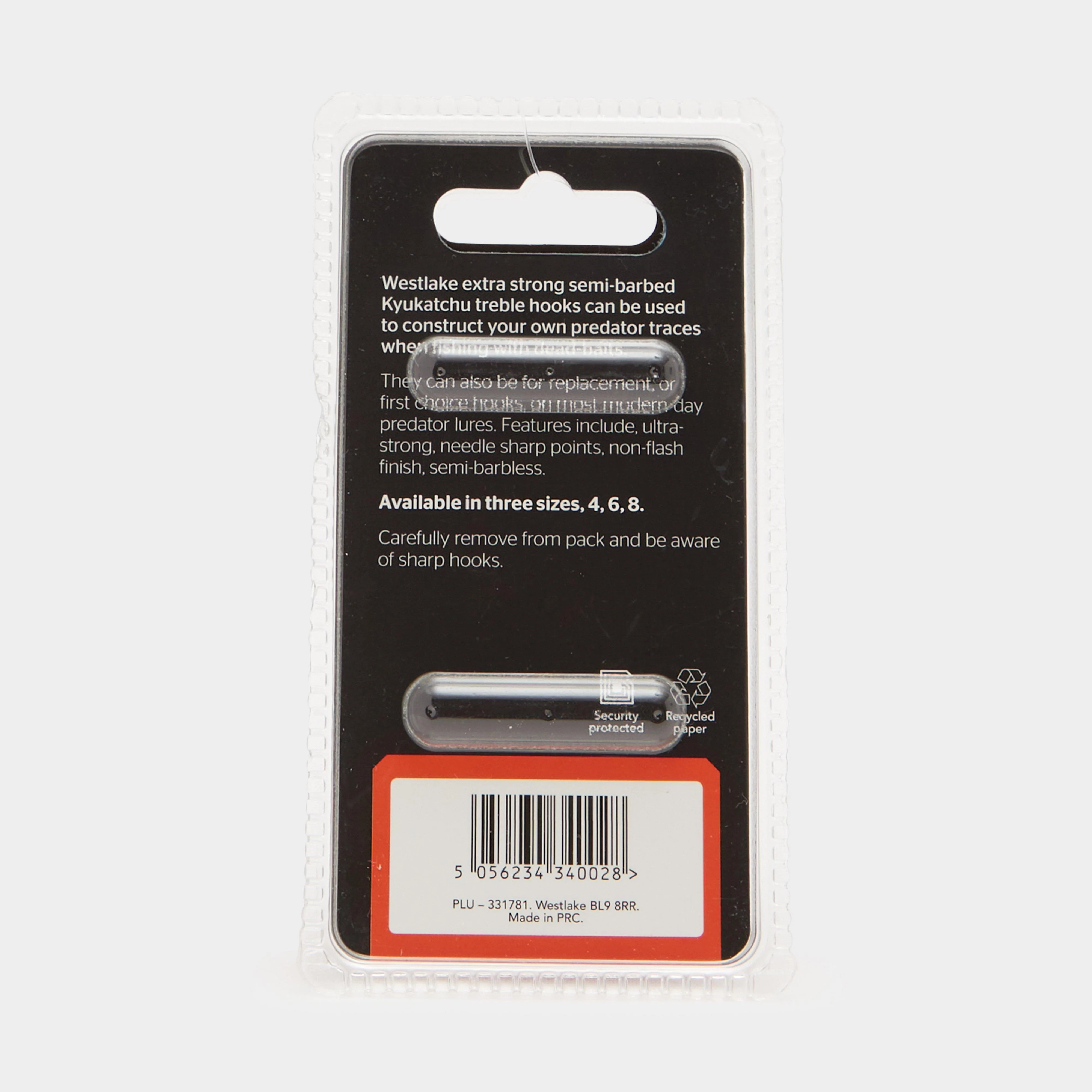 Semi-Barbed Treble Hooks (Size 6) - Image 2